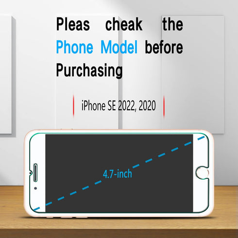 Slanku [3 Pack Screen Protector for iPhone SE 2022/2020 Tempered Glass Film, Bubble Free, Anti Scratch, Case Friendly, Easy to install