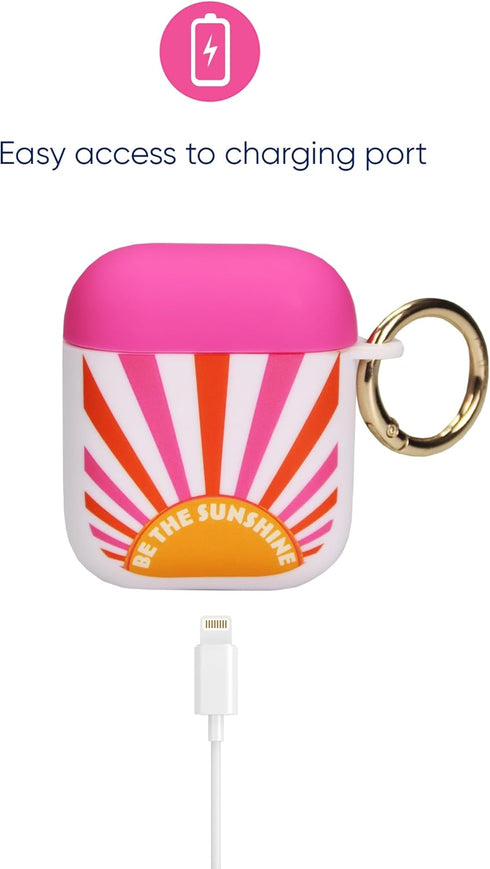Packed Party AirPods Case Cover, Soft Silicone Protective Cover with Detachable Gold Hook, Compatible with AirPods