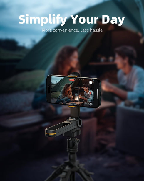 TODI 360 Phone Tripod, Foldable Mini Desk Stand with Phone Holder & Cold Shoe, Pocket Travel Tripod for iPhone