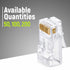 GTZ RJ45 Cat6/6a Pass Through Connectors for Thick 23 AWG Network Cable, 200 Pcs with Insert Guides