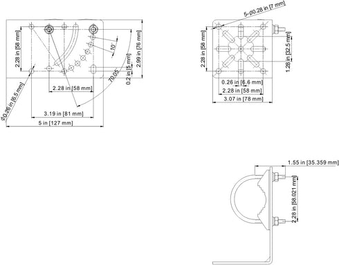 2 Pcs Anti Vibration Antenna Mount Hardware Accessories, Pole Holder Antenna Pole Mount Kits (without The Pole)