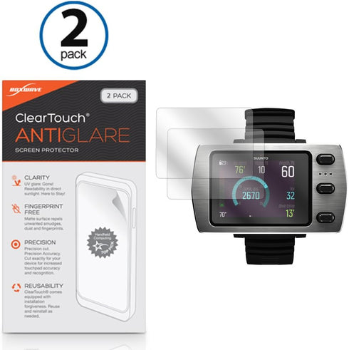 BoxWave Screen Protector for Suunto Eon Steel - ClearTouch Anti-Glare (2-Pack), Anti-Fingerprint Matte Film