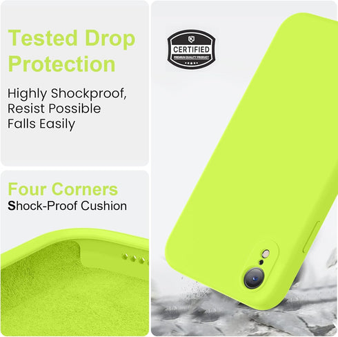 Vooii iPhone XR Case, Upgraded Liquid Silicone with Square Edges, Camera Protection, Soft Anti-Scratch Microfiber