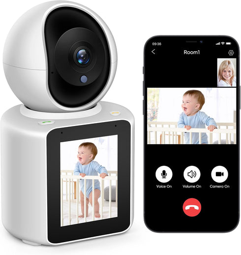 MYPIN 2K Two-Way Video/Audio Indoor Camera, Child/Elder/Dog/Pet Camera with Phone App& 360 Degrees