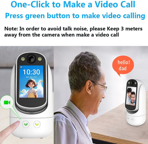 Video Call Security Camera Indoor, Nanny Camera Baby Monitor, 2-Way Video Call, 1080P 2.8 inch HD Screen