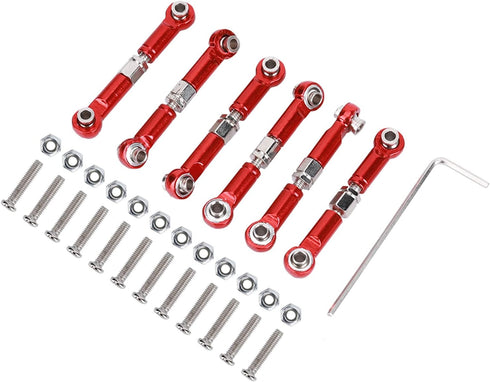 Demeras Metal Pull Rod 6pcs Metal Front Rear Steering Linkage Rods Remote