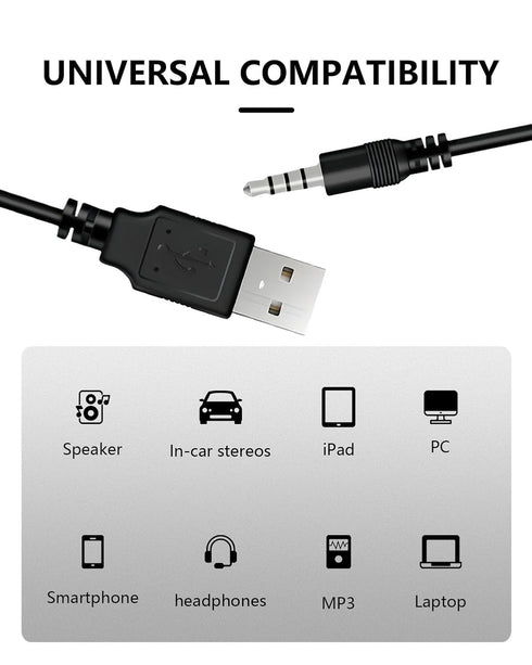 Duoxiate 3.5mm 2.0 3.3ft 2.0, MP3, Jack Charge Cable Male AUX Audio Jack to USB Charge Data Cable Cord Audio Car Stereo