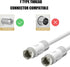 RG6 Coax Cable 15 feet, White 75 Ohm Quad Shield Digital Cord with F-Male Connectors