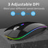 Uiosmuph LED Wireless Silent Mouse, G12 Slim Rechargeable, 2.4G Portable Optical Computer Mice with USB Receiver and