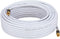 Cables Direct Online 20ft White Quad Shield RG6 Coaxial Cable - F Pin and BNC Extension Wire for Satellite Dish, Cable