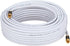 Cables Direct Online 20ft White Quad Shield RG6 Coaxial Cable - F Pin and BNC Extension Wire for Satellite Dish, Cable
