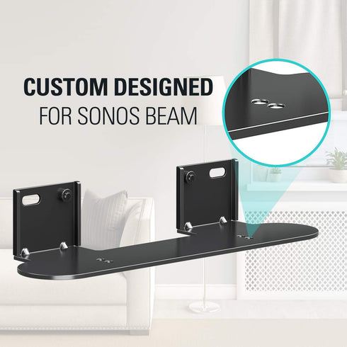 Mounting Dream Soundbar Mount for SONOS Beam - Easy Access Design with Sliding Block