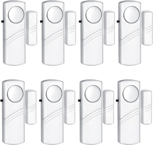 Security Door Window Alarm, Wireless Sensor Burglar Alarm, Easy Installation Doorbell Alarms for Kids Safety (8 Pack)