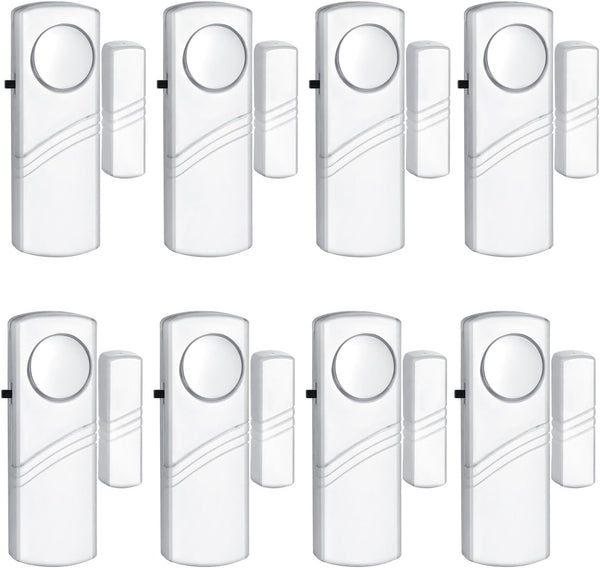 Security Door Window Alarm, Wireless Sensor Burglar Alarm, Easy Installation Doorbell Alarms for Kids Safety (8 Pack)