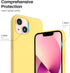 ORNARTO Slim Liquid Silicone Case for iPhone 13, 3 Layers Full Covered Soft Gel Rubber 6.1 inch-Lemon Yellow