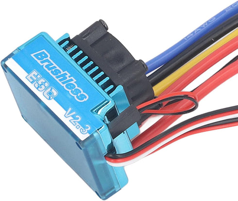 equlup 80A 4mm 1/10 Brushless ESC, Water Proof Brake Power Regulation Electronic Speed Controller with Banana Female