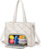 ZOMFELT Lunch Tote Bag for Women, Puffer Laptop Lunch Bag, Quilted Large