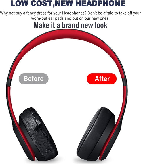 Solo3 Ear Pads Cushions Replacement for Beats Solo 2 & Solo 3 Wireless On-Ear Headphones, Ear Cushions Memory Foam Earpads with Soft Protein Leather (White Floral)