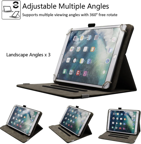 Universal 8 Inch Tablet Case, 7 Inch Rotating Cover for 7-8 Inch Android Tablet, Dluggs 360 Degree Stand Case, Black