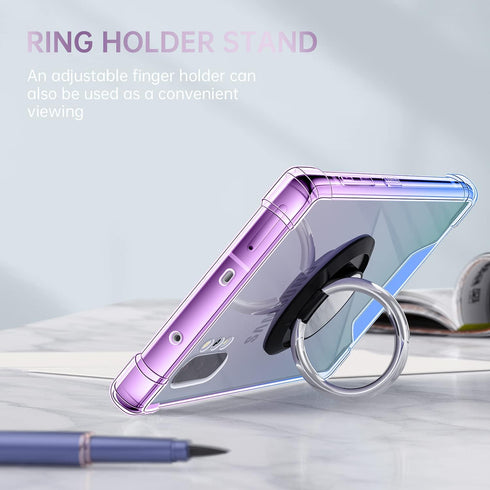Ring Holder Series for Samsung Galaxy Note 10 Plus Case, Clear Protective Cover with Magnetic Car Phone Mount Support