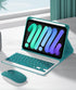 Keyboard Case with Mouse Compatible for iPad 10th Generation 2022, Removable Bluetooth Wireless Keyboard, Mist Blue