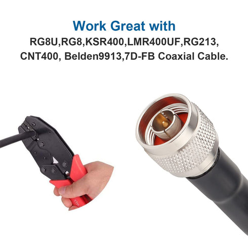 XRDS -RF 5 Pack N Male Crimp Connector 50 ohm Plug for LMR400 Belden 9913 RG8