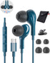 USB C Headphones Wired Earbuds Magnetic in-Ear Type C Earphone with Microphone for Samsung Galaxy, iPhone 15 Pro