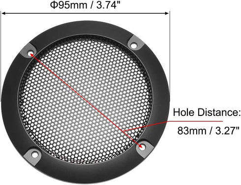 uxcell 3 Inch 95mm Speaker Grill Cover, Black Mesh Decorative Circle Subwoofer Guard Protector