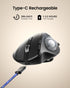 ProtoArc Wireless Trackball Mouse, EM01 NL Ergonomic Bluetooth Rollerball Mouse, Adjustable Angle & 3 Device Connection