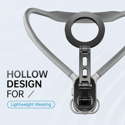 Max Magnetic Neck Mount for Phones, POV/Vlog Neck Phone Holder with Fixing Chest Strap, Hand Free Stand for Video