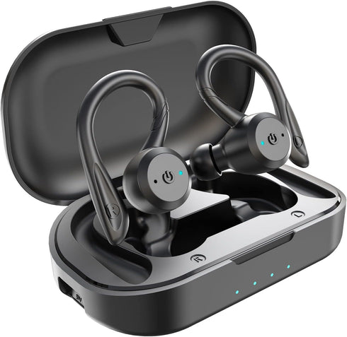 APEKX Bluetooth Headphones, True Wireless Earbuds with Charging Case, IPX7 Waterproof Stereo Sound Earphones, Built-in