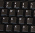 English US Non Transparent Keyboard Stickers, Black Background, 11x13mm