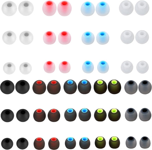 HuGuWdy 54Pcs Earbud Replacement TipsEar Bud Rubber Tips Silicone Earbud Tips Earbud Covers