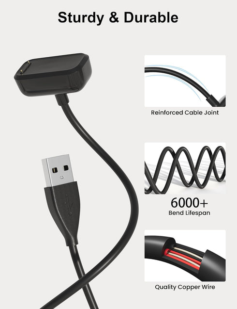 Bicmice USB Charging Cable Cord Replacement for Fitbit Charge 5, Charge 6, Luxe Fitness Tracker