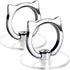 Cat Phone Ring Holder, EI Sonador Clear Cell Phone Stand, Transparent Finger Grip (2 Silver Cat)