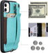 TOOVREN iPhone 11 Wallet Lanyard Case, Protective Cover with PU Leather Card Holder, Adjustable Detachable Strap