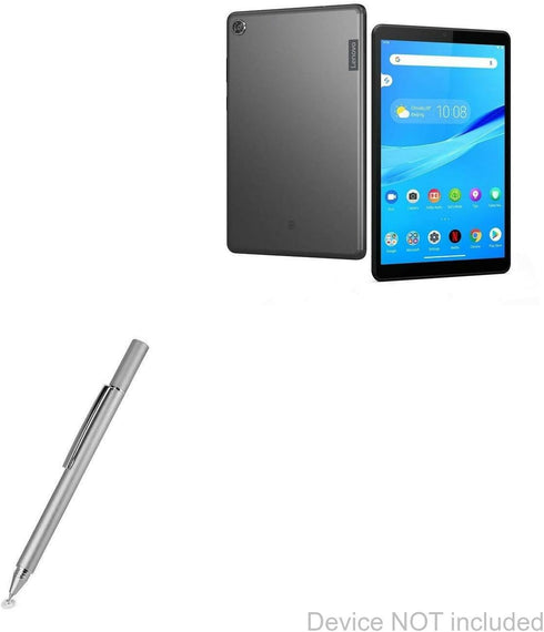 BoxWave FineTouch Stylus Pen for Lenovo Tab M8 (2nd Gen) HD - Super Precise Stylus, Metallic Silver