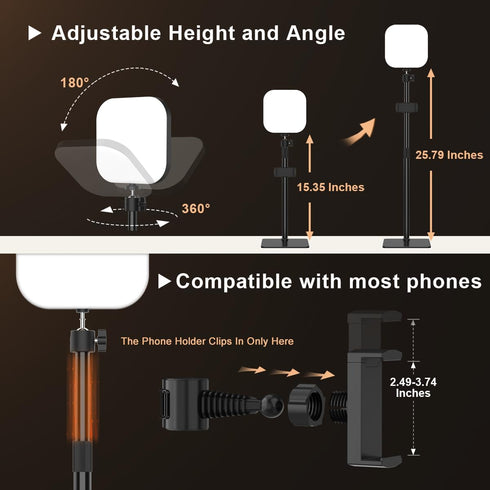 Video Conference Lighting, 180 LED Light with 3 Color & 5 Brightness for Online Meetings