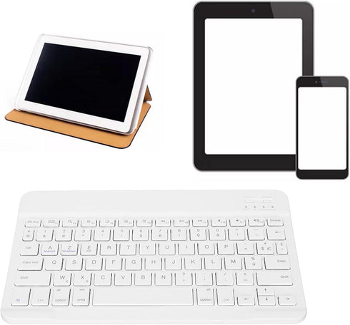 Sanpyl Keyboard, 10in Ultra Thin Bluetooth French AZERT Keyboard, Waterproof Multifunctional for Tablet Phone