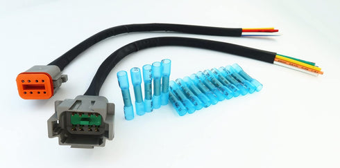 DT Connector Pigtail Cable, 8 Pin Male and Female 1ft/30cm