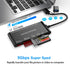 Rocketek USB3.0 7 1 USB C Multi Card Reader for SD, CF, Micro SD, XD, MS Cards - in Adapter Hub for Windows, Mac