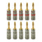 Nakamichi Ultimate Series 24K Gold Plated Beryllium Red Copper Banana Plug, 12-18 AWG Gauge Size, 4mm Connector, 10 Pcs
