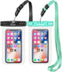 AiRunTech Waterproof Case for iPhone 14/13/12, Dry Bag Pouch for Beach Kayaking Travel (Black + Green)
