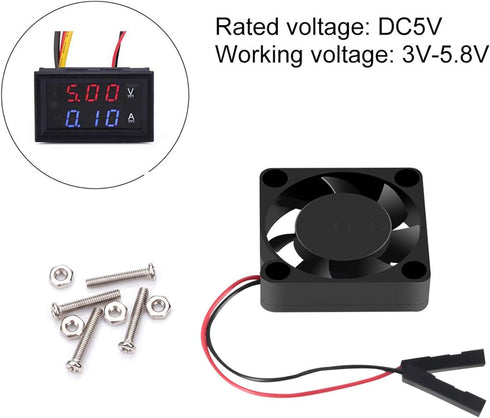 Aokin Cooling Fan for Raspberry Pi, DC 5V/3.3V Brushless CPU Cooling Fan with Screws, 4 Pack for Raspberry Pi Models