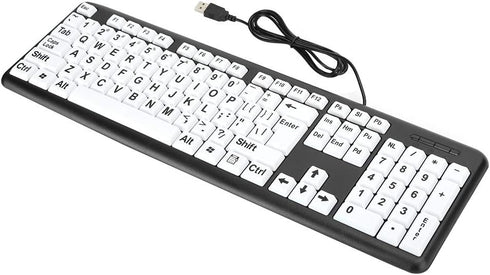 Kafuty-1 Large Print Computer Keyboard Wired Large Letter Key Keyboard USB Low Vision
