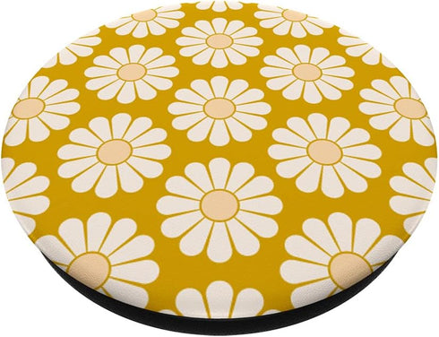 Mustard Yellow Daisy Floral Flower Design PopSockets Swappable PopGrip