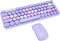 Sanpyl 2.4GHz Keyboard Mouse Combo, Cute Retro 68 Round Keycaps Keyboard, 3 DPI Mouse, USB Receiver Compatible