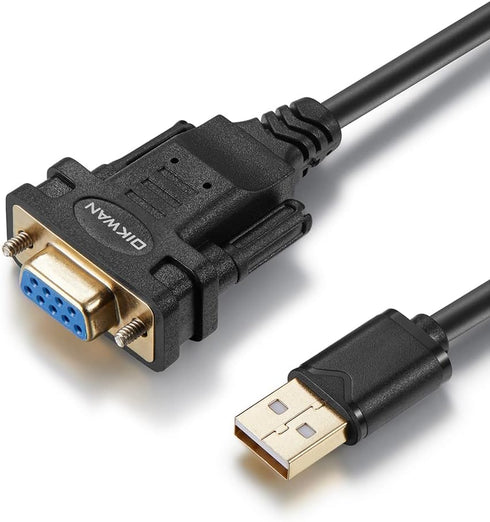 USB to RS232 Serial Adapter with FTDI Chipset, USB 2.0 to Female DB9 Cable for Windows 11,10, 8, 7, Vista, XP, 2000,