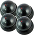 Dummy Security Camera by Pearl Enterprise, Wireless Dome Surveillance System with Motion Light, Pack of 4 for Home or