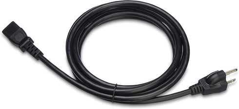 Amazon Basics 10 3 18 125 5-Pack PC Power Cord, feet, Compatible with Monitor, Computer, TV, Prong, AWG, Volts, Black